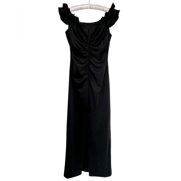 NEW X By XSCAPE Maggie Dress Off the Shoulder Formal Gown Ruffle Sleeve Size 16 - Picture 5 of 8